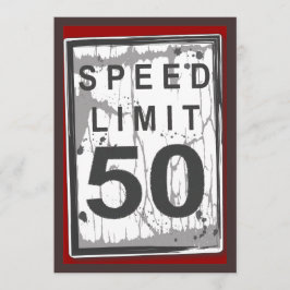 50. Geburtstagsparty Grungy Speed Limit Sign Einladung