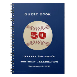 50. Geburtstagsparty Guest Book, Baseball Notebook Notizblock