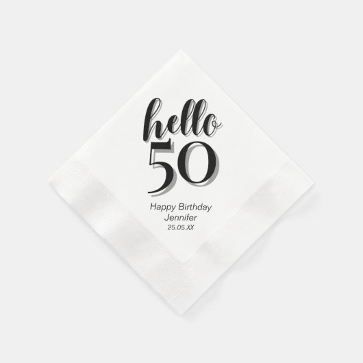 50. Geburtstagsparty Hallo 50 Serviette (Ecke)