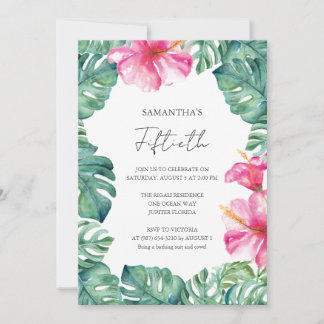 50. Geburtstagsparty Hawaiian Luau Thema Einladung