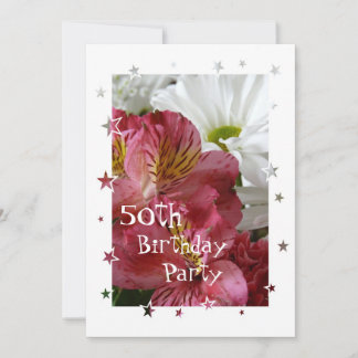 50. Geburtstagsparty-Hübsch Floral-anpassung Einladung