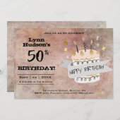 50. Geburtstagsparty, Ihr Name, Einladung (Vorne/Hinten)