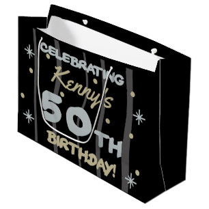 50. Geburtstagsparty Ihren Namen hinzufügen Große Geschenktüte
