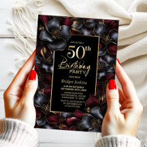 50. Geburtstagsparty in Burgund und Gray Floral