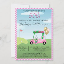 50. Geburtstagsparty Lady Golfer Thema Einladung