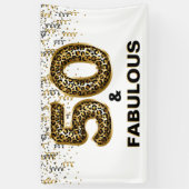 50. Geburtstagsparty Leopard Print Banner (Vertikal)