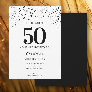 50. Geburtstagsparty Look Who's 50 Modern Einladung