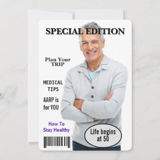 50. Geburtstagsparty Magazine Cover Einladung