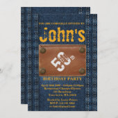 50. Geburtstagsparty Man, Einladung Denim Stil (Vorne/Hinten)