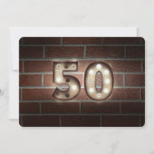 50. Geburtstagsparty-Markise auf Backstein Einladung (Vorderseite)