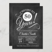 50. Geburtstagsparty mit Chalkboard-Muster Einladung (Vorne/Hinten)