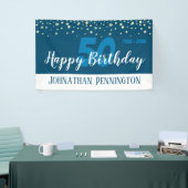 50. Geburtstagsparty mit Confetti Blue Banner (Messeveranstaltung)