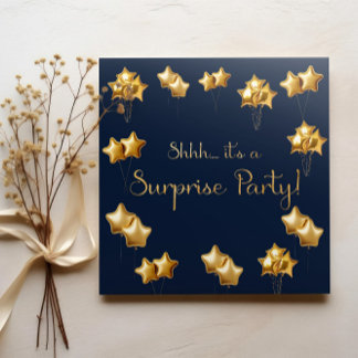 50. Geburtstagsparty mit Gold und Navy Einladung