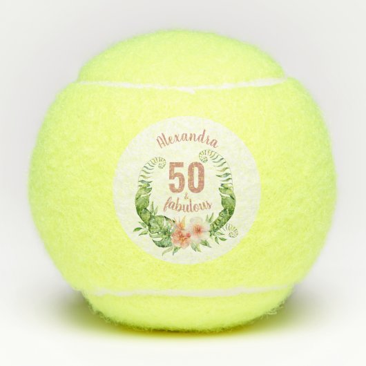 50. Geburtstagsparty mit herrlichem Rosa Tennisbälle (Vorderseite)