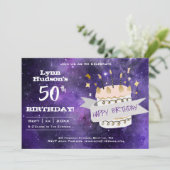 50. Geburtstagsparty. mit Name, Einladung (Stehend Vorderseite)