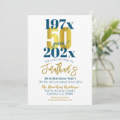 50. Geburtstagsparty Moderne Einladung (Stehend Vorderseite)