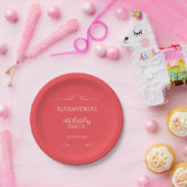 50. Geburtstagsparty Modernes Rosa Rot Pappteller (Party)