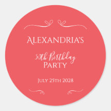 50. Geburtstagsparty Modernes Rosa Rot