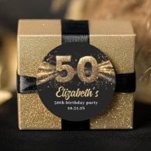 50. Geburtstagsparty Modernes Schwarz und Gold