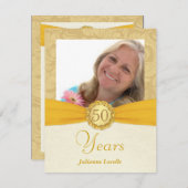 50. Geburtstagsparty - Monogram Foto Invites Einladung (Vorne/Hinten)