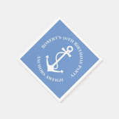 50. Geburtstagsparty Nautical Anchor Serviette (Ecke)