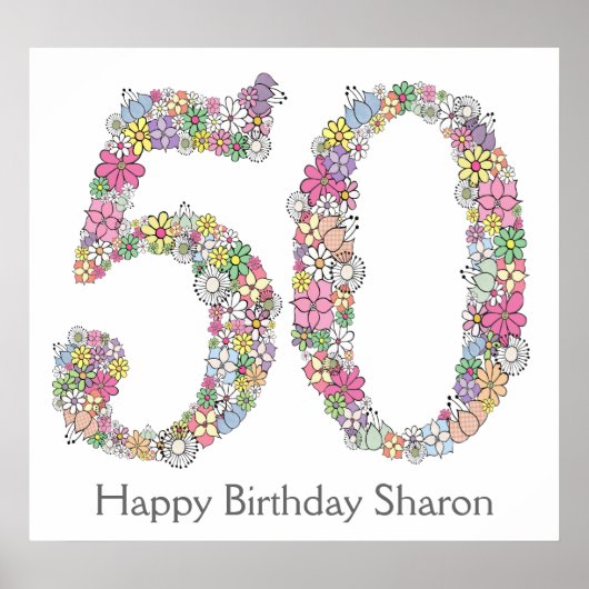 50. Geburtstagsparty Nummer Banner Poster (groß) (Vorne)