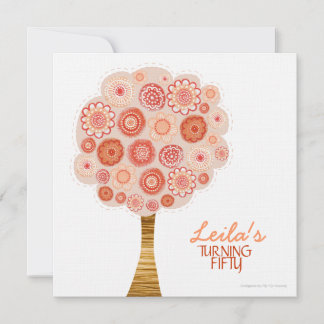 50. Geburtstagsparty Orange Blossom Tree Einladung