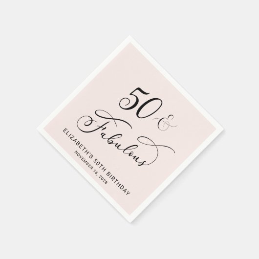 50. Geburtstagsparty Pink Serviette (Ecke)