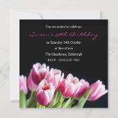 50. Geburtstagsparty Pink Tulip Einladung (Rückseite)
