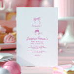 50. Geburtstagsparty Pink Whimsical Dainty Doodle Einladung<br><div class="desc">Whimsikal,  von Hand gezeichnet Doodle 50. Geburtstag Einladung. Ein dünner Bogen,  ein Glas Wein und ein botanischer Kragen prägen den einfachen Text. Diese rosa Einladung ist modern und minimalistisch und ist sehr auf Trend für den Frühjahr und Sommer 2025.</div>