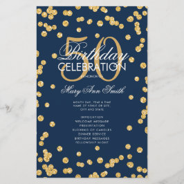 50. Geburtstagsparty Programm Gold Glitzer Menu Na Flyer