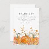50. Geburtstagsparty Pumpkin Wildblume Custom Dankeskarte (Vorne/Hinten)