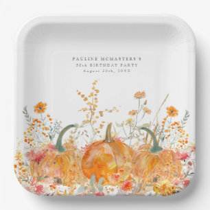 50. Geburtstagsparty Pumpkin Wildblume Custom Pappteller