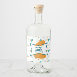 50. Geburtstagsparty Retro Mitte Jahrhundert jedes Alkoholflaschenetikett