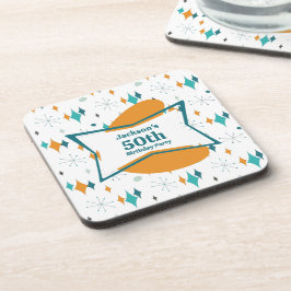 50. Geburtstagsparty Retro Mitte Jahrhundert jedes Getränkeuntersetzer