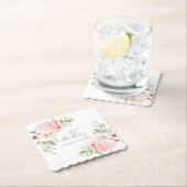 50. Geburtstagsparty Rosa Blumensprache Untersetzer (Vor Ort)