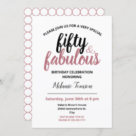 50. Geburtstagsparty Rose Gold Einladung