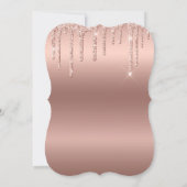 50. Geburtstagsparty Rose Gold Glitzer Einladung (Rückseite)