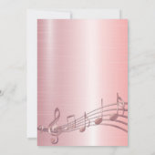 50. Geburtstagsparty Rose Gold Musiknoten Einladung (Rückseite)