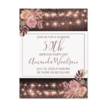 50. Geburtstagsparty Rustic String Lights Florals