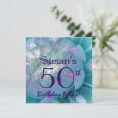50. Geburtstagsparty Schönes Dahlia Bloom Einladung (Stehend Vorderseite)