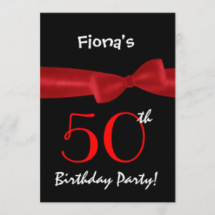 50. Geburtstagsparty Schwarz und farbenfroh gedruc Einladung