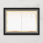 50. Geburtstagsparty Schwarz-weiße Goldeinladung Postkarte (Rückseite)