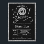 50. Geburtstagsparty - Silver Black JEDES ALTER Einladung<br><div class="desc">50. Geburtstagsparty Einladung in Imitate Glitzer Silber und Schwarz. Bis 50 Jahre! Bitte schreiben Sie uns,  wenn Sie weitere Anpassungen benötigen.</div>