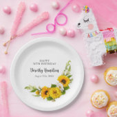 50. Geburtstagsparty Sonnenblumen Daisy Custom Pappteller (Party)