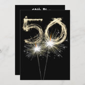 50. Geburtstagsparty Sparkler Einladung (Vorne/Hinten)