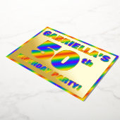 50. Geburtstagsparty — Spaß, Regenbogenspektrum "5 Folieneinladung (Gedreht)