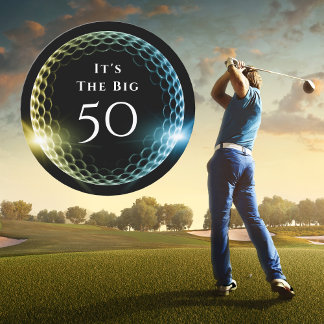 50. Geburtstagsparty Stilvolle Moderne Golf Golfer Einladung