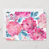 50. Geburtstagsparty Stilvolles rosa Blumenmuster Einladung (Rückseite)