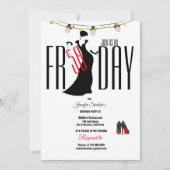 50. Geburtstagsparty Streifen Stiletto's Einzigart Einladung (Vorderseite)